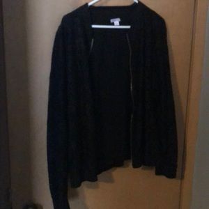 Black lace bomber jacket